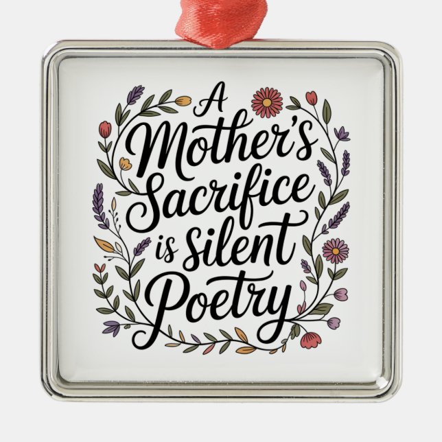 Adorno Metálico A Mother's Sacrifice Is Silent Poetry (Frente)