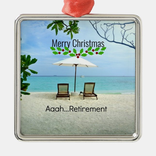 Adorno Metálico Aaah... ¡jubilaciones y Feliz Navidad! (Frente)