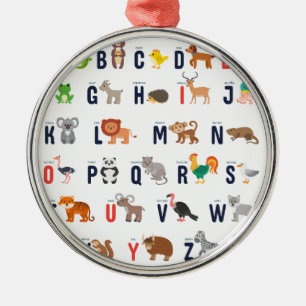 Adorno Metálico ABCs animal - alfabeto