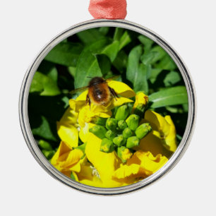 Adorno Metálico Abeja a las flores amarillas
