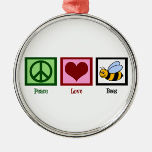 Adorno Metálico Abejas de amor por la paz