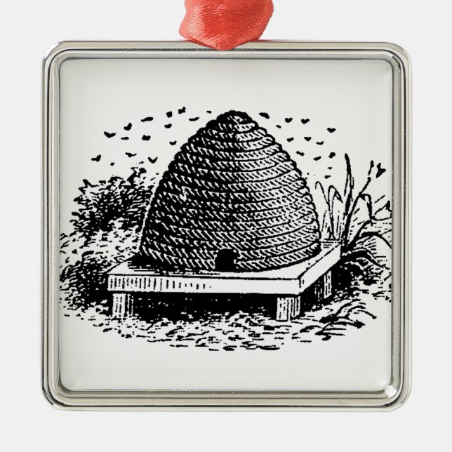 Adorno Metálico Abejas ventilares heráldicas y colmena de abeja #1 (Frente)