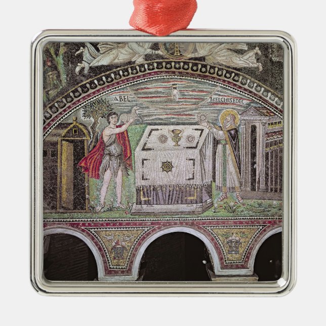 Adorno Metálico Abel y Melchisedech que ofrecen en el altar (Frente)