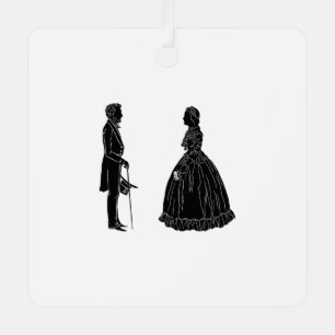 Adorno Metálico abraham lincoln mary todd lincoln silhouette