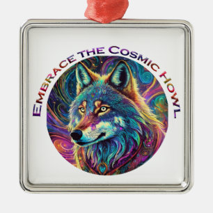 Adorno Metálico Abraza al Lobo Cósmico