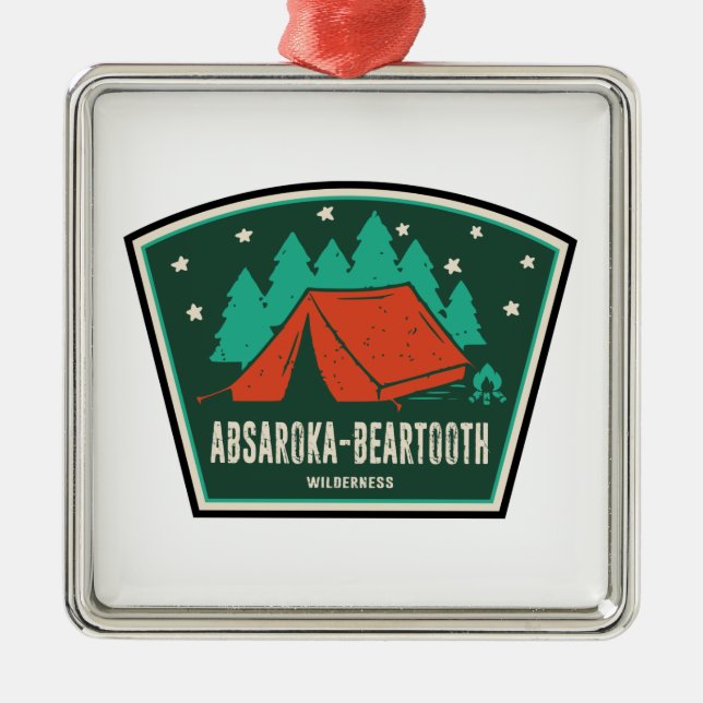 Adorno Metálico Absaroka - Beartooth Wilderness Montana Camping (Frente)