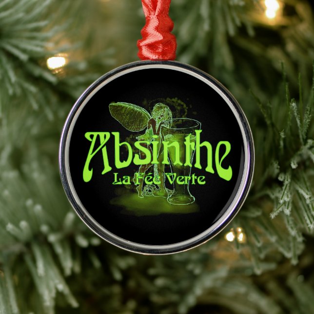 Adorno Metálico Absinthe La Fee Verte Hada Con Vidrio (Árbol)