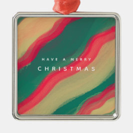 Adorno Metálico Abstract Hand Painted Pattern Flat Holiday Card