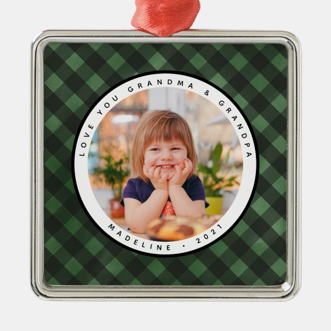 Adorno Metálico Abuelitos de foto de campo ruso en casa (Frente)