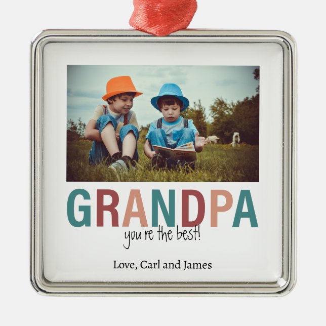 Adorno Metálico Abuelo, eres el mejor Personalizado fotográfico mo (Frente)