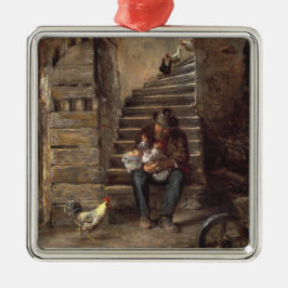 Adorno Metálico Abuelo que cuida a su nieto