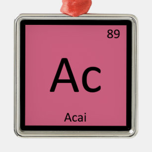Adorno Metálico Ac - Símbolo De Tabla Periódica De Química Acai