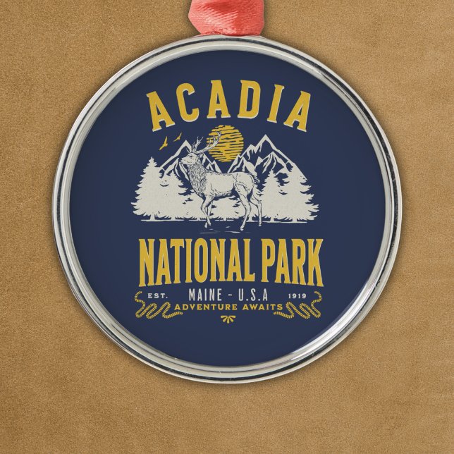 Adorno Metálico Acadia National Park Retro Scenery (Subido por el creador)