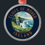 Adorno Metálico Acantilados de Moher Ireland Círculo angustiado<br><div class="desc">Acantilados de diseño de arte vector Moher. Los acantilados de Moher son acantilados marinos situados en el extremo suroeste de la región de Burren,  en el condado de Clare,  Irlanda.</div>