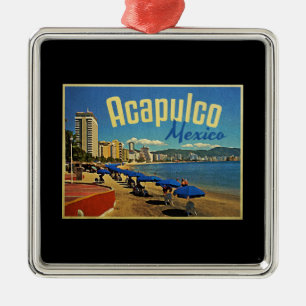 Adorno Metálico Acapulco México Viajes de época