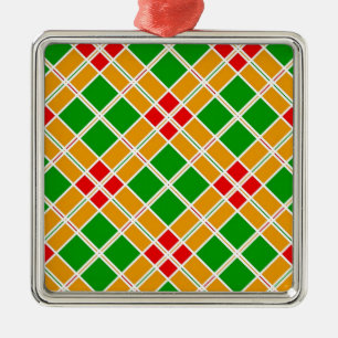 Adorno Metálico accesorio de patrón amarillo verde brillante Argyl