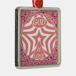 Adorno Metálico Achempong God is Love Star Red Swirl Premium