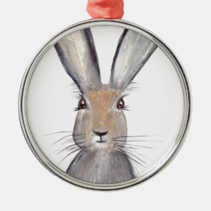 Adorno Metálico acuarela de conejo de liebre