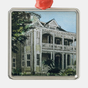 Adorno Metálico Acuarela de Galveston, casa 1886 de Joel Wolfe