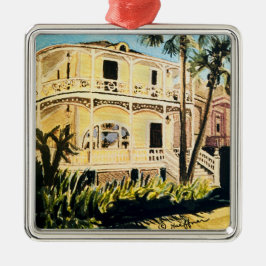 Adorno Metálico Acuarela de Galveston, casa 1899 de Conness-Arnold