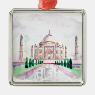 Adorno Metálico Acuarela el Taj Mahal