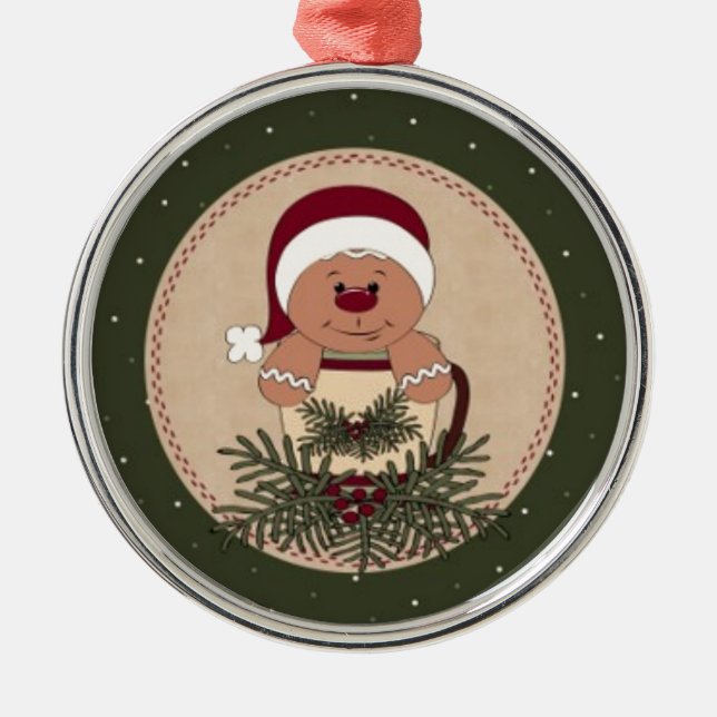 Adorno Metálico Acuerdo de Mug de Hombre de Gingerbread (Frente)