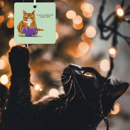 Adorno Metálico Adorable Atigrado Naranja Día de la Madre Morado 