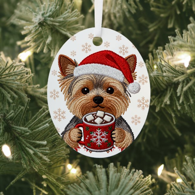 Adorno Metálico Adorable Christmas Yorkshire Terrier (in situ)