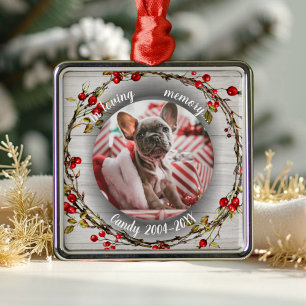Adorno Metálico Adorable foto personalizada memorial de gato rústi