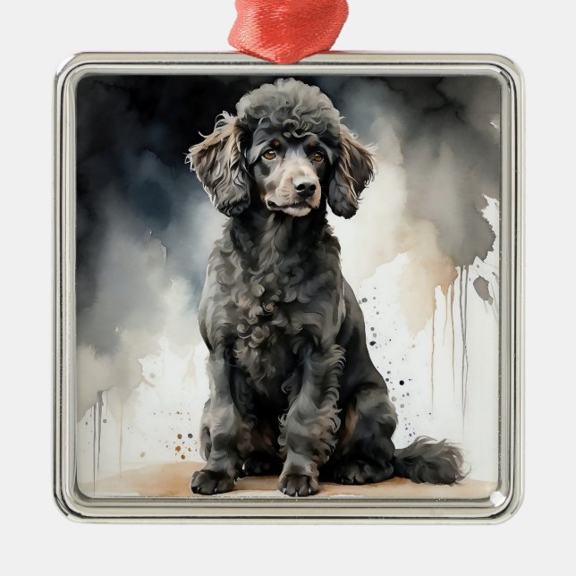 ADORNO METÁLICO ADORABLE PERRO DE PULCHÓN NEGRO (Frente)