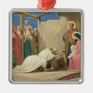 Adorno Metálico Adoración de unos de los reyes magos, 1857