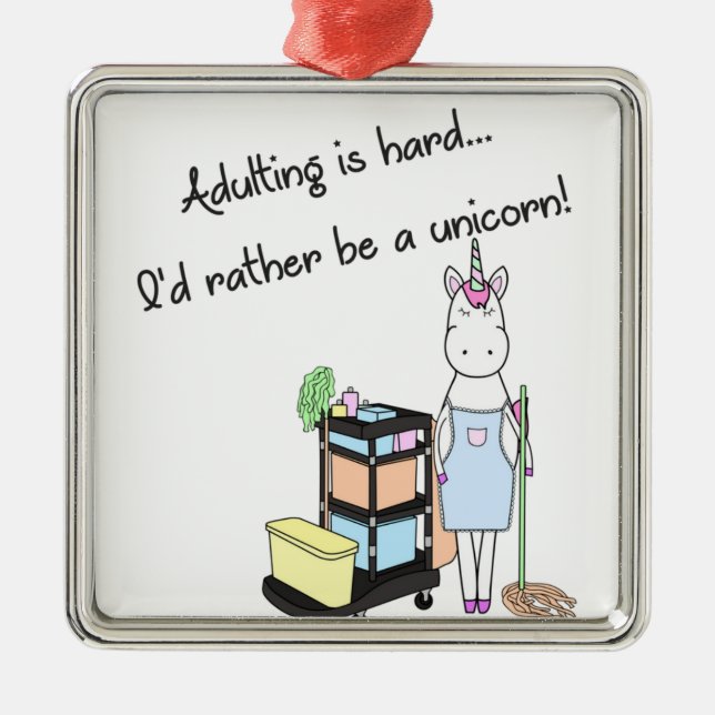 Adorno Metálico Adulting es duro… ¡Sería bastante un unicornio! (Frente)