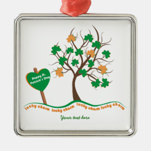 Adorno Metálico Afortunado arbolado de encanto shamrock St. Patric