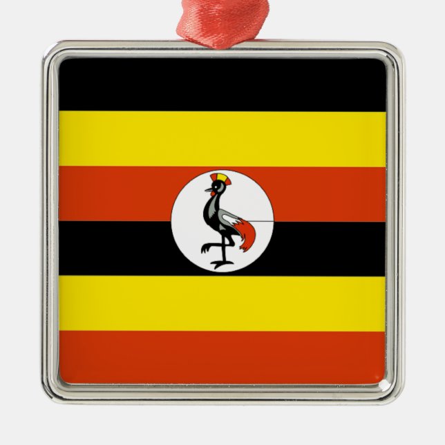Adorno Metálico África:Bandera de Uganda (Frente)