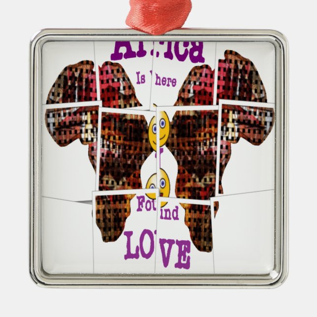 Adorno Metálico África es donde encontré amor (Frente)