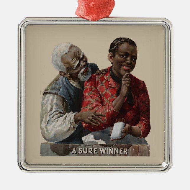 Adorno Metálico Afroamericano 1895 del anuncio del cigarro del (Frente)