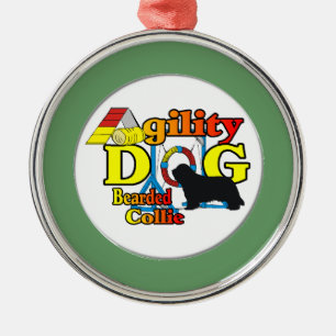 Adorno Metálico agilidad del collie barbudo
