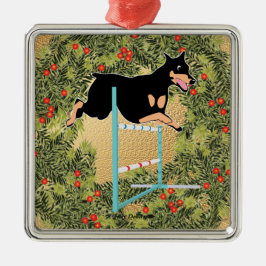 Adorno Metálico Agility Doberman