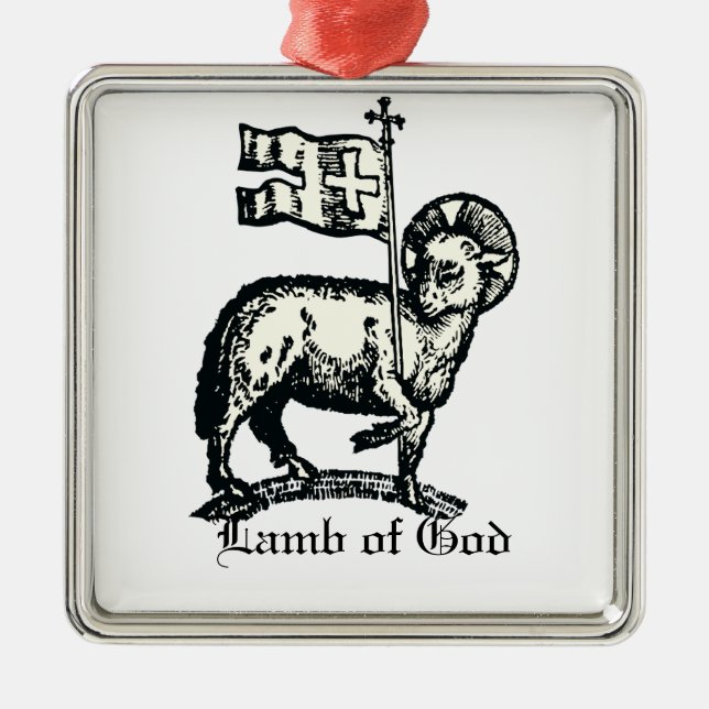Adorno Metálico Agnus Dei The Paschal Lamb of God Fine Art  (Frente)