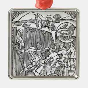 Adorno Metálico Agosto, del calendario de un pastor