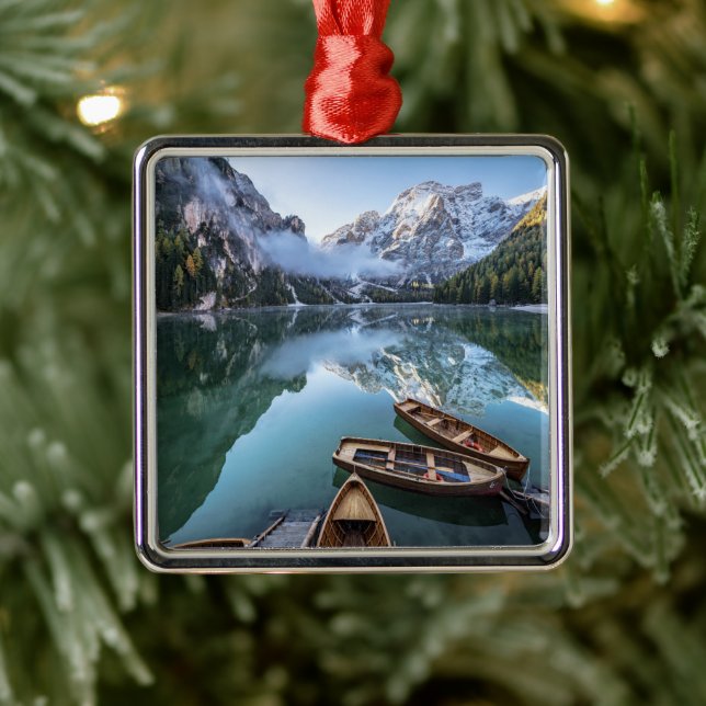 Adorno Metálico Agua | Pragser Wildsee Dolomitas Italia (Árbol)