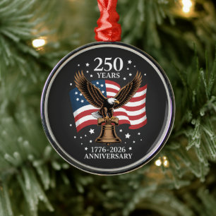 Adorno Metálico Águila y Bandera 250 Años de América 1776-2026