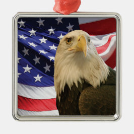 Adorno Metálico Águila y bandera de los Estados Unidos