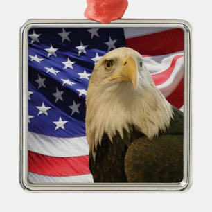 Adorno Metálico Águila y bandera de los Estados Unidos