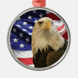 Adorno Metálico Águila y bandera de los Estados Unidos