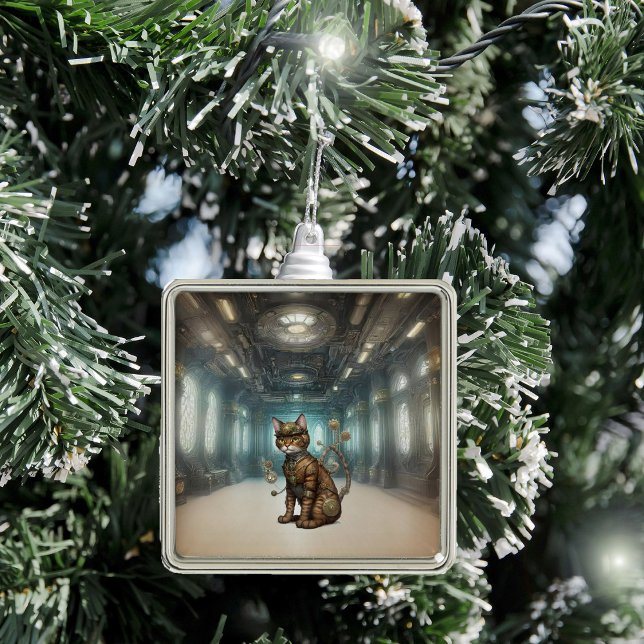 Adorno Metálico Ai Steampunk Cat Ornament (Subido por el creador)