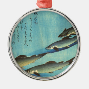 Adorno Metálico Ai (trucha) - Impresión de pescado japonés de Hiro