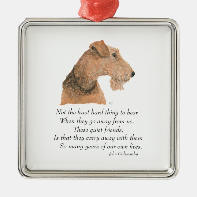 Adorno Metálico Airedale, Welsh, Lakeland Terrier Keepsake (Frente)