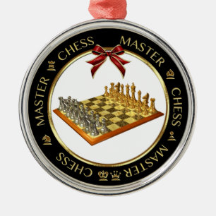 Adorno Metálico Ajedrez Master Premium Silver