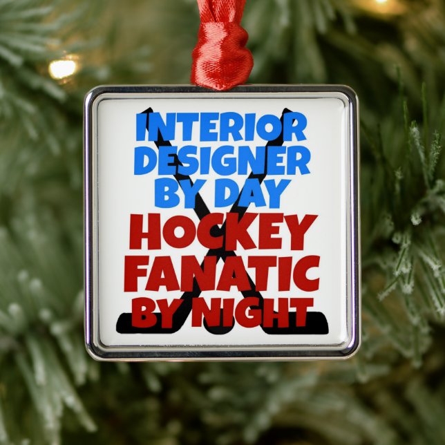 Adorno Metálico Al diseñador de interiores le encanta el hockey (Árbol)